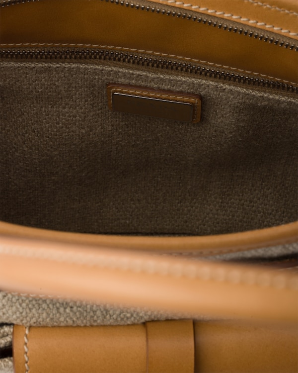 Prada Bonnie linen and leather tote bag - Rope/Natural Prada Bonnie linen and leather tote bag - Rope/Natural