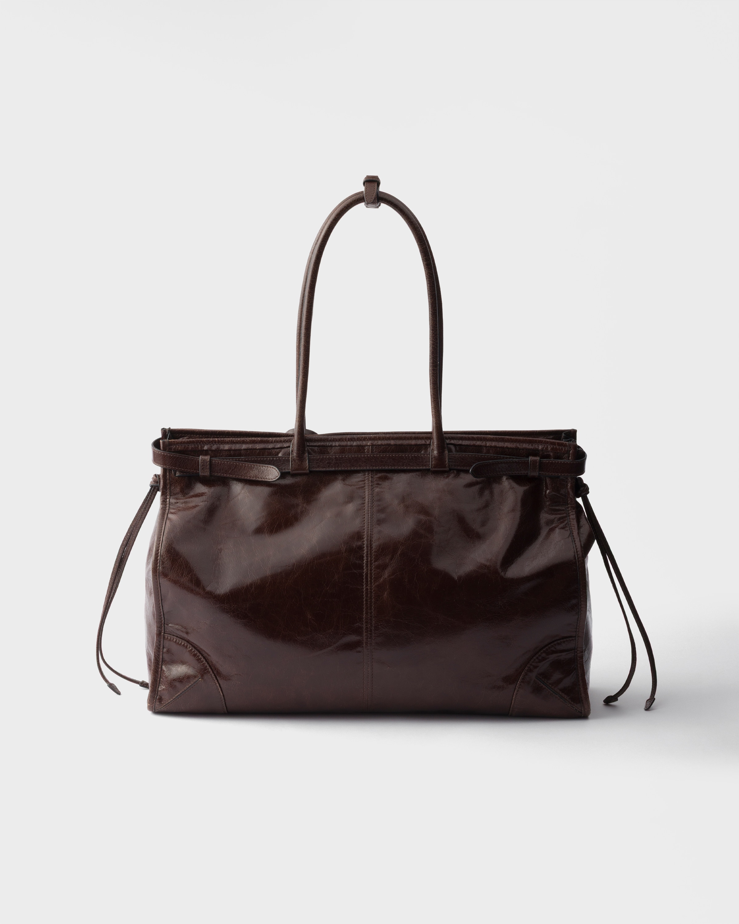 ダークブラウン プラダ ボニー エクストララージ レザーバッグ | PRADA