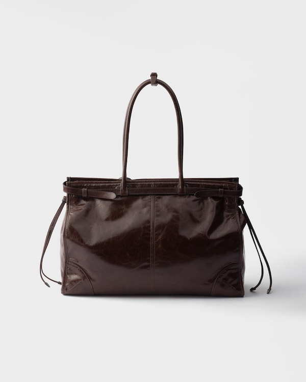 Prada Bonnie extra-large leather bag - Dark Brown Prada Bonnie extra-large leather bag - Dark Brown