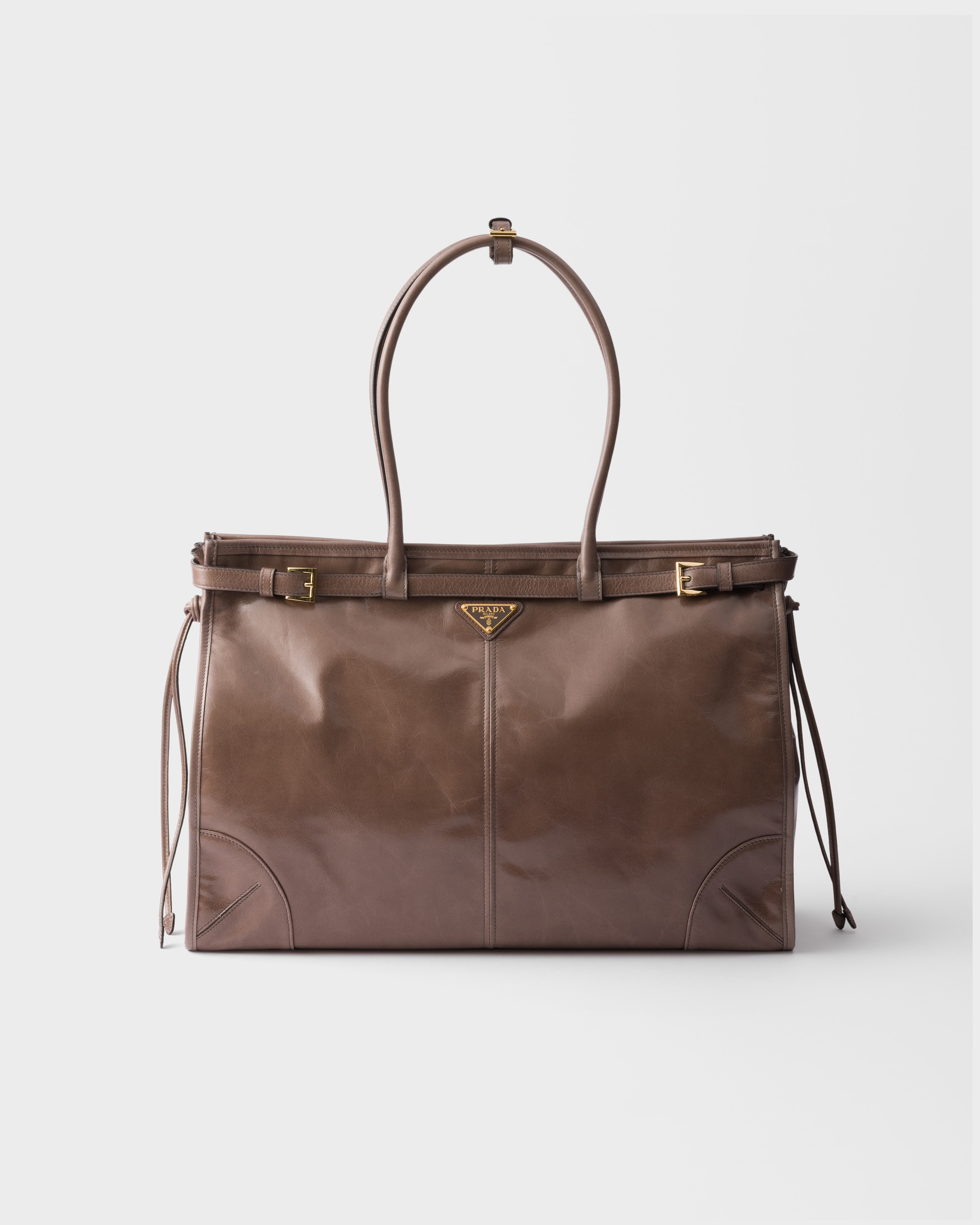 Clay Prada Bonnie Extra-large Leather Handbag | PRADA