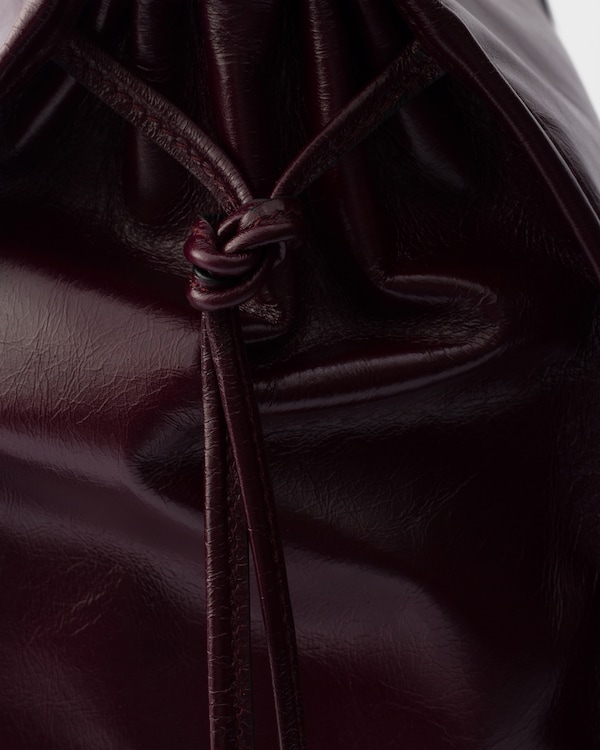 Prada Bonnie 超大号皮革手袋 - 勃艮第色 Prada Bonnie 超大号皮革手袋 - 勃艮第色
