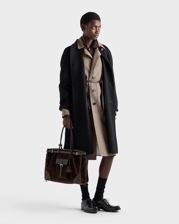 Prada Bonnie extra large corduroy and leather handbag - Ebony Prada Bonnie extra large corduroy and leather handbag - Ebony
