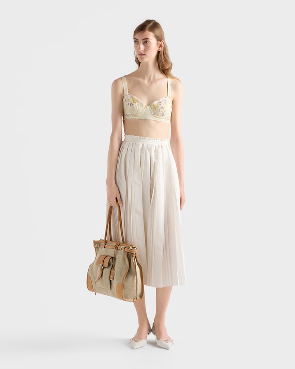 Prada Bonnie linen and leather tote bag - Rope/Natural Prada Bonnie linen and leather tote bag - Rope/Natural