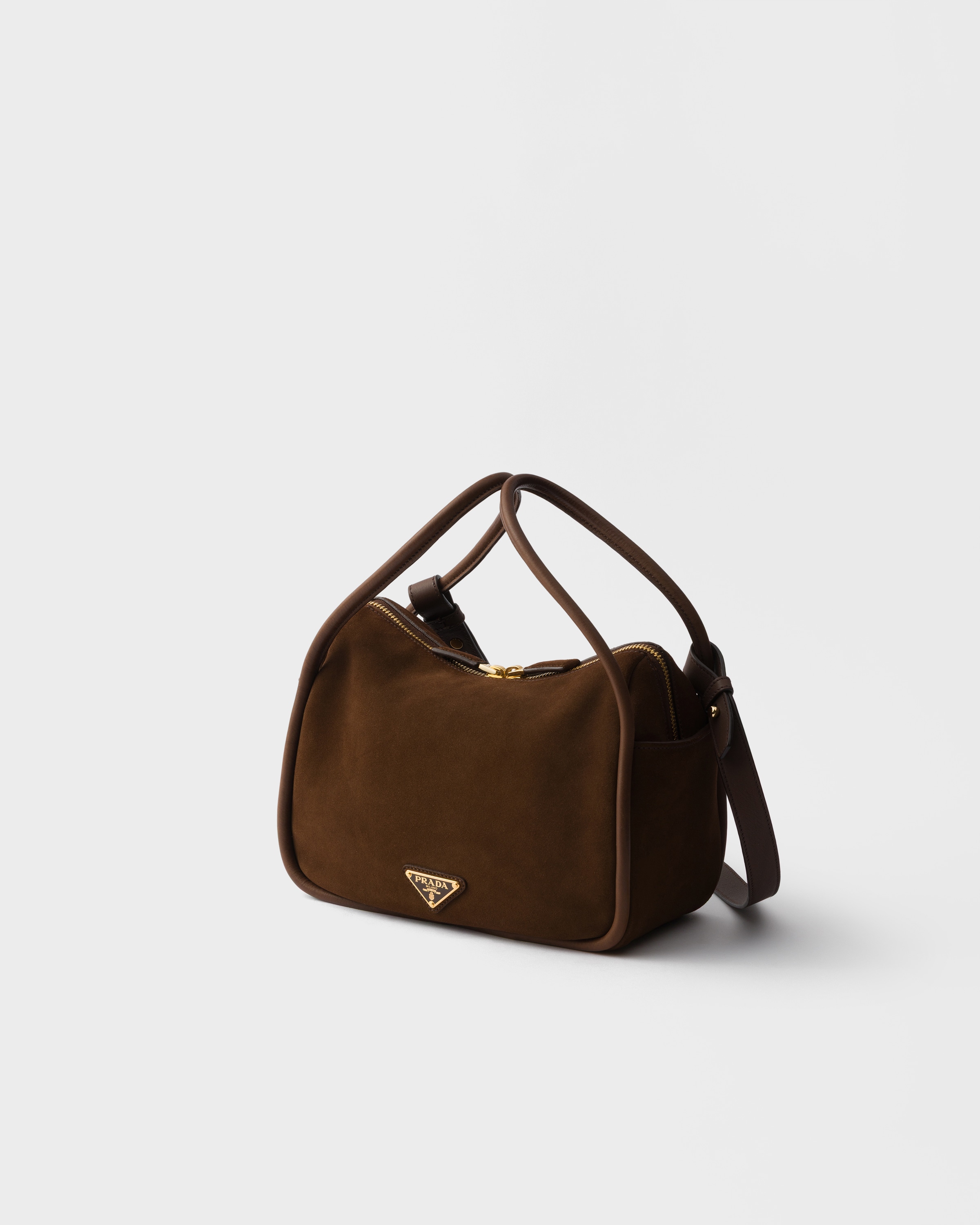 Cocoa Brown Prada Darling suede handbag | PRADA - United States