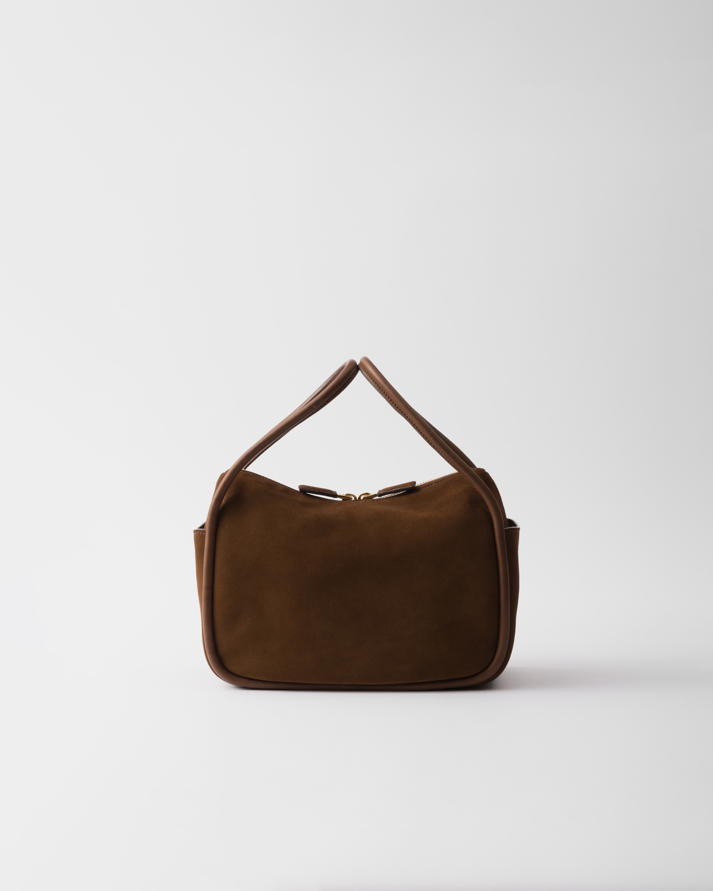 Prada Handtasche Aus Wildleder In Cocoa Brown