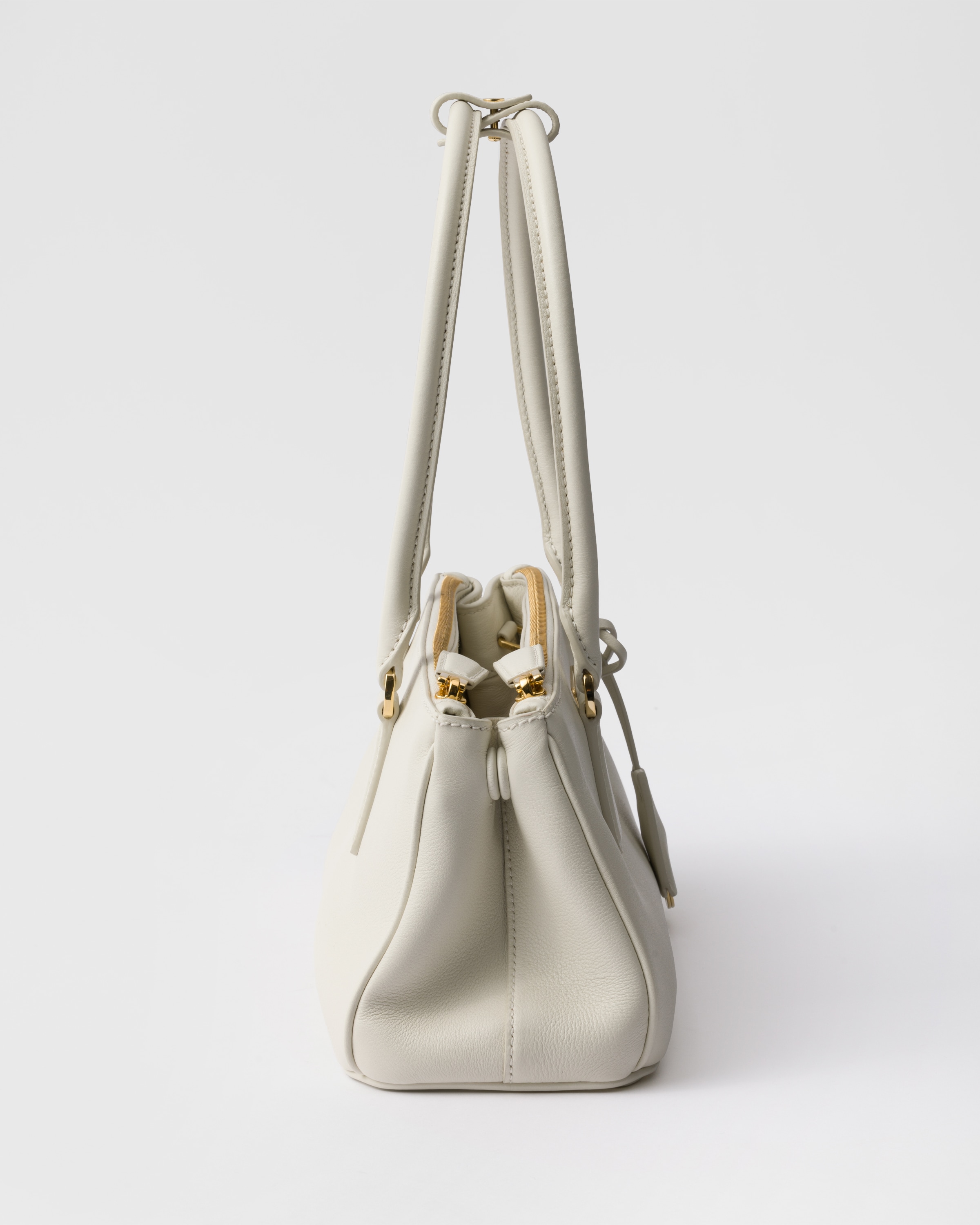 White Medium Prada Galleria leather bag | PRADA