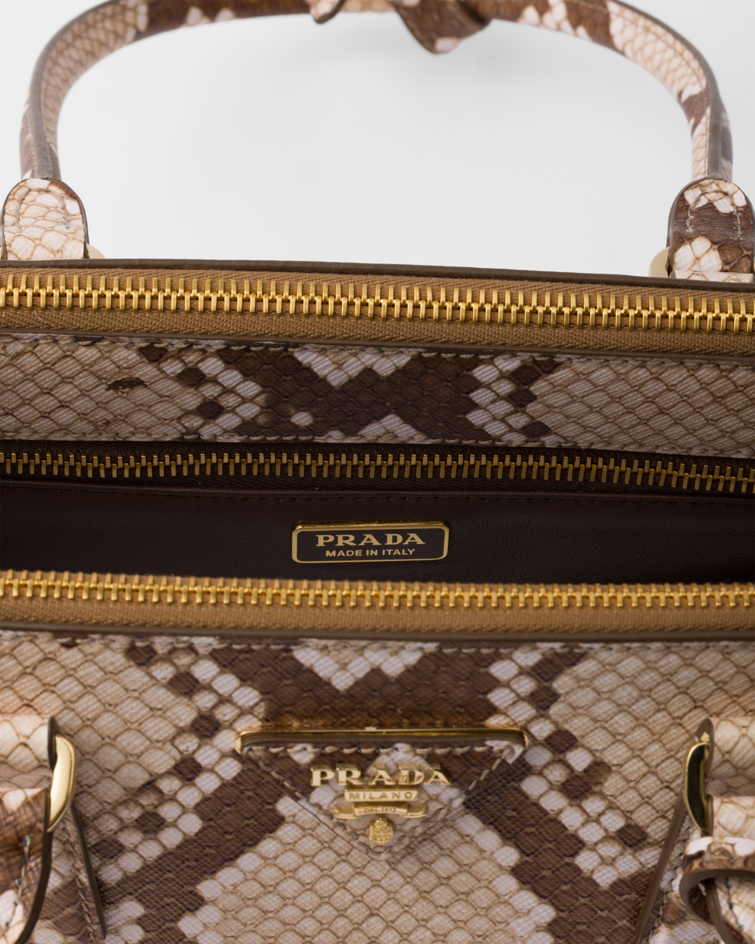 Sand Beige Prada Galleria medium printed Saffiano leather Sand Beige Prada Galleria medium printed Saffiano leather