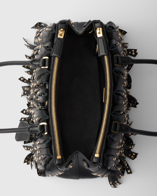 Prada Galleria medium nappa leather bag with fringe and studs Prada Galleria medium nappa leather bag with fringe and studs