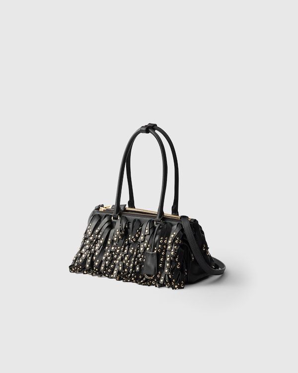 Prada Galleria medium nappa leather bag with fringe and studs Prada Galleria medium nappa leather bag with fringe and studs