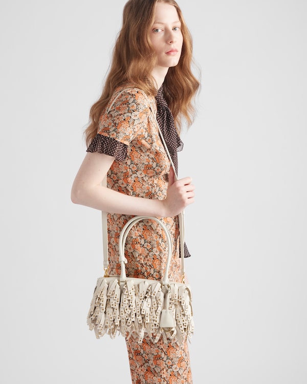 Prada Galleria medium nappa leather bag with fringe and studs Prada Galleria medium nappa leather bag with fringe and studs