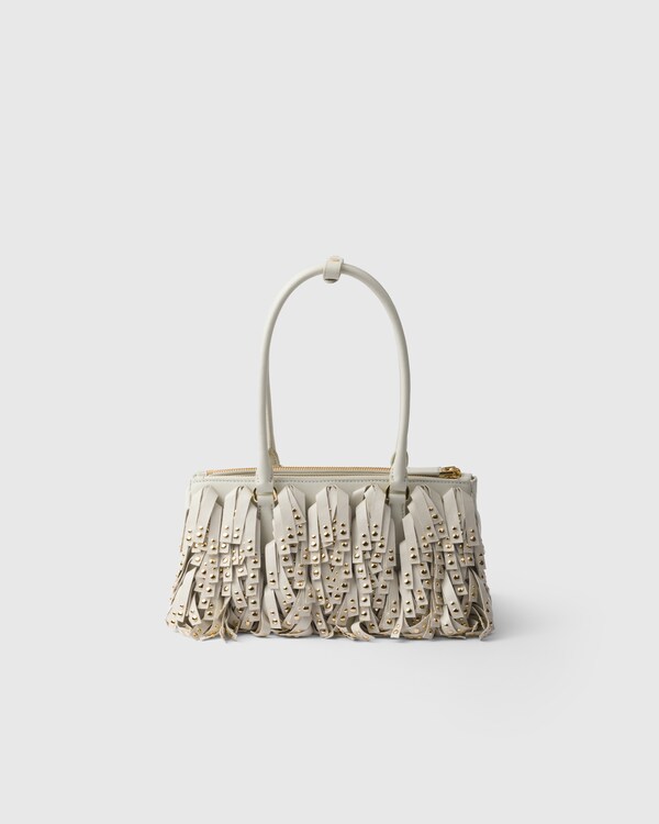 Prada Galleria medium nappa leather bag with fringe and studs Prada Galleria medium nappa leather bag with fringe and studs