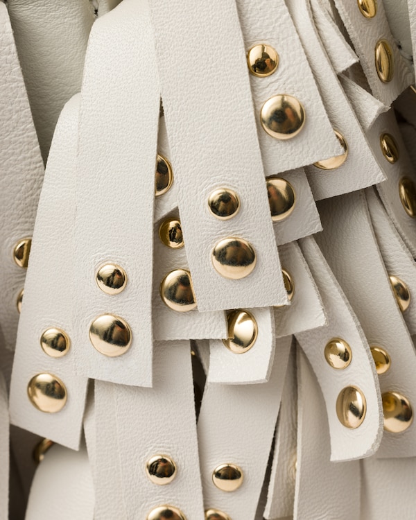 Prada Galleria medium nappa leather bag with fringe and studs Prada Galleria medium nappa leather bag with fringe and studs