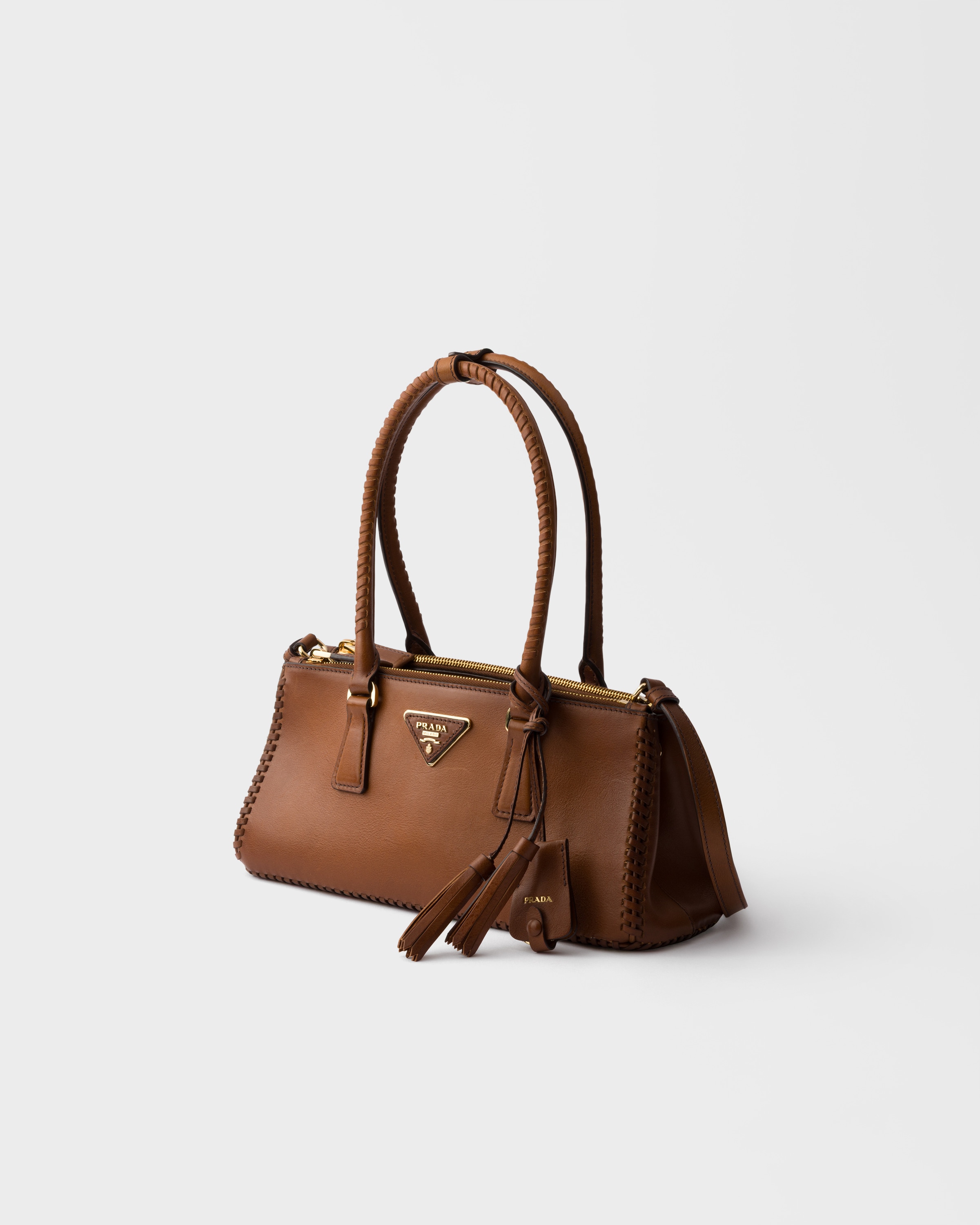 コニャックブラウン プラダ ガレリア ミディアム レザーバッグ | PRADA