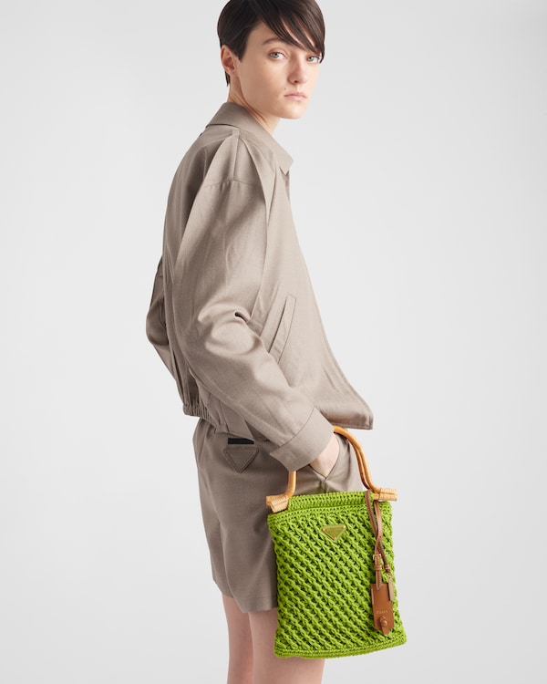 Mini cotton crochet handbag - Lawn Green Mini cotton crochet handbag - Lawn Green