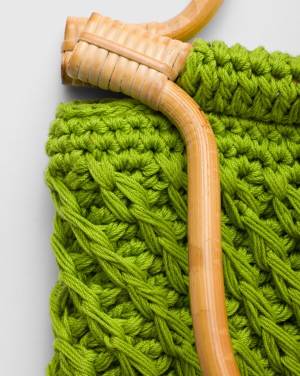 Mini cotton crochet handbag - Lawn Green Mini cotton crochet handbag - Lawn Green