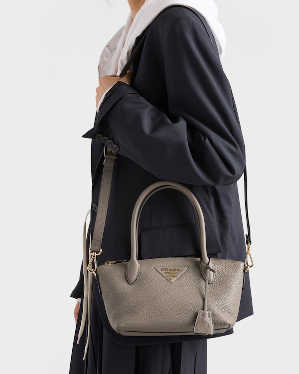 가죽 미니 핸드백 - 클레이 그레이 가죽 미니 핸드백 - 클레이 그레이