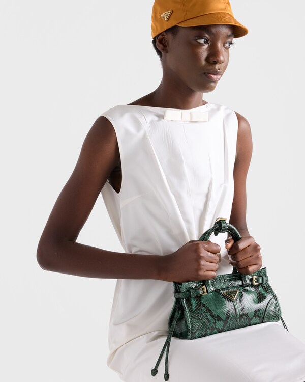Prada Bonnie small python leather handbag - Fir Green Prada Bonnie small python leather handbag - Fir Green
