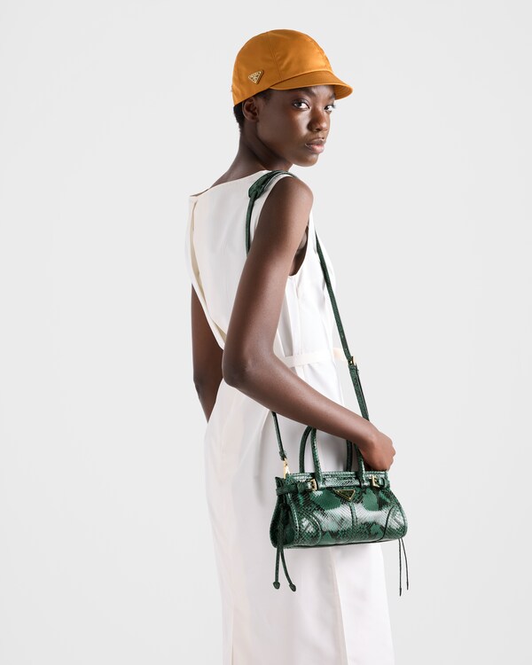 Prada Bonnie small python leather handbag - Fir Green Prada Bonnie small python leather handbag - Fir Green