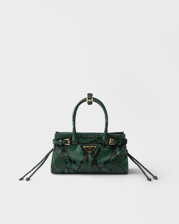 Prada Bonnie small python leather handbag - Fir Green Prada Bonnie small python leather handbag - Fir Green