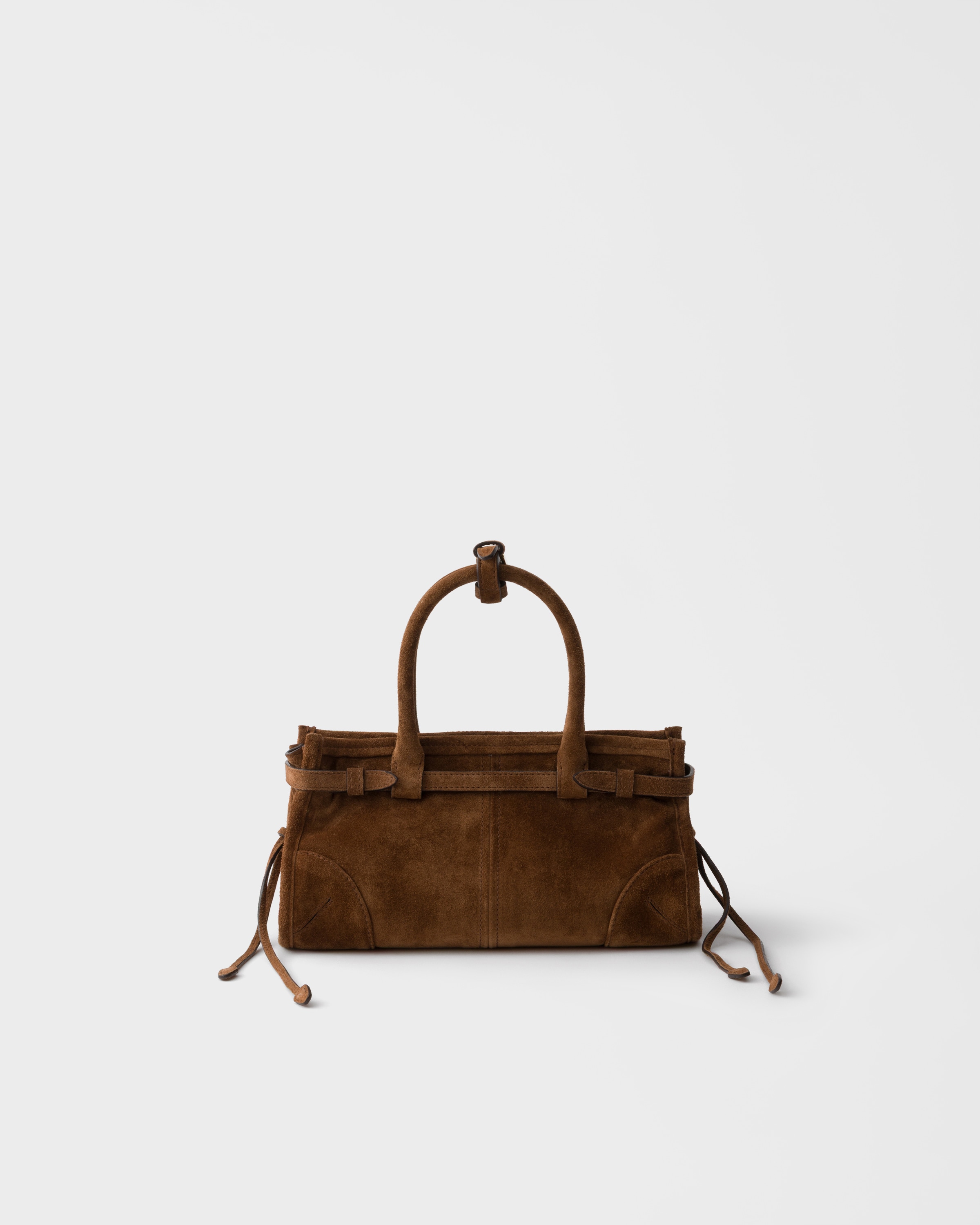 Cocoa Brown Prada Bonnie suede mini handbag | PRADA - Italy