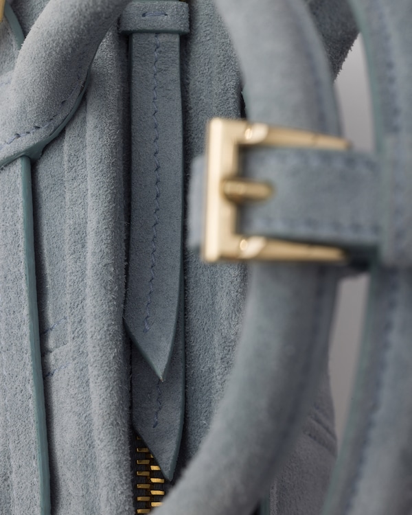 Prada Bonnie绒面皮革迷你手袋 - 雾霾蓝 Prada Bonnie绒面皮革迷你手袋 - 雾霾蓝