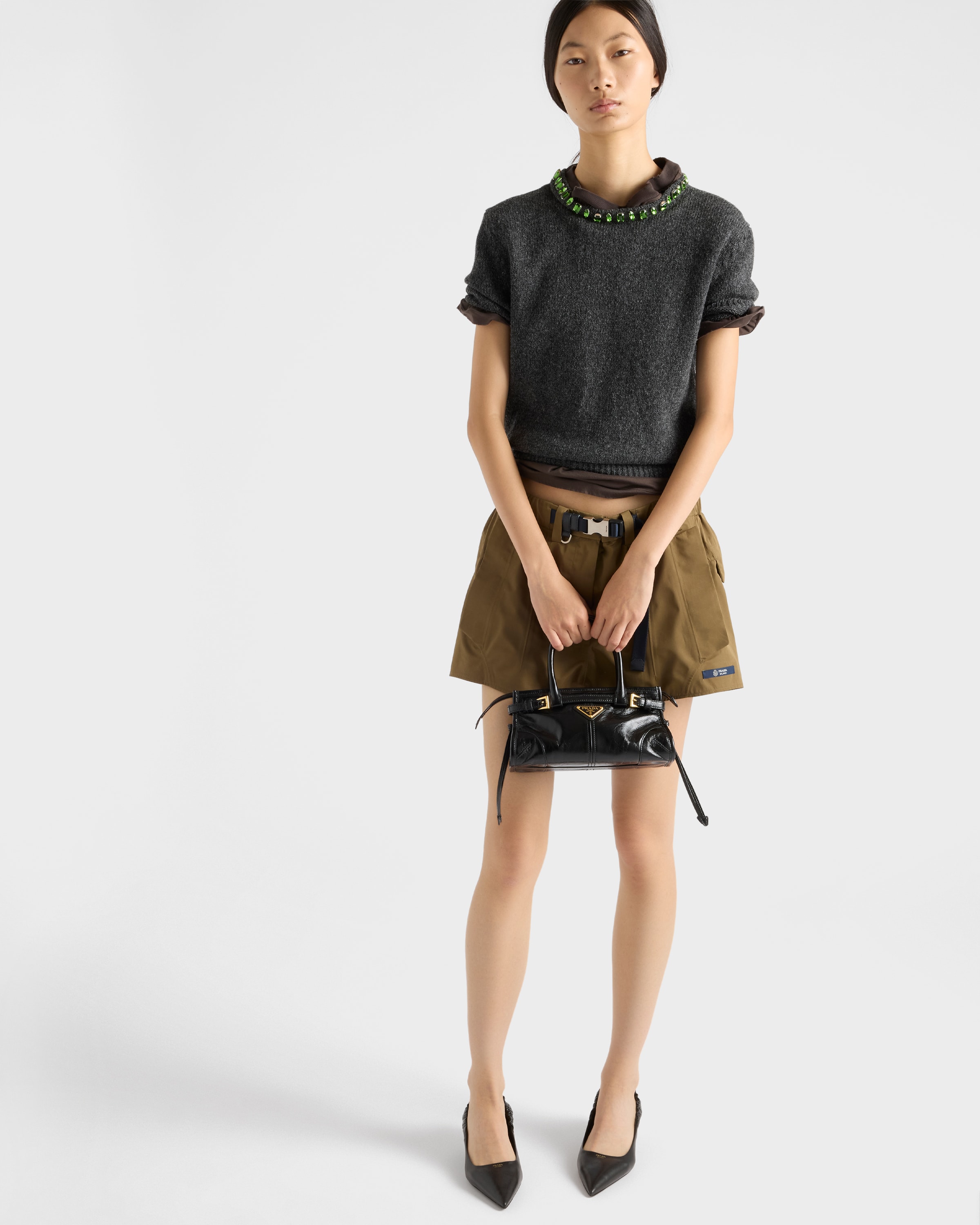 Black Prada Bonnie Leather Mini Handbag | PRADA