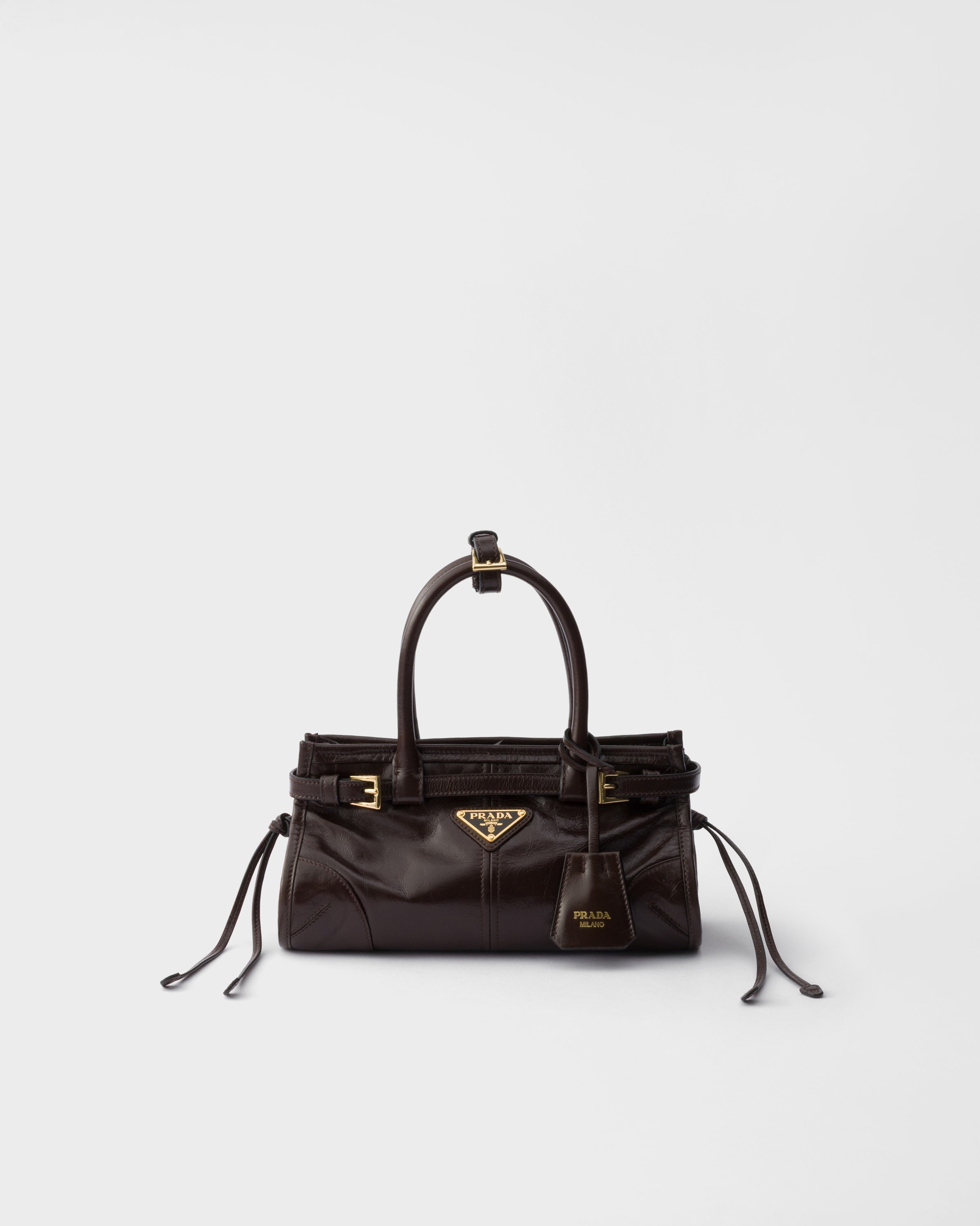 Dark Brown Prada Bonnie Leather Mini-bag | PRADA - United States