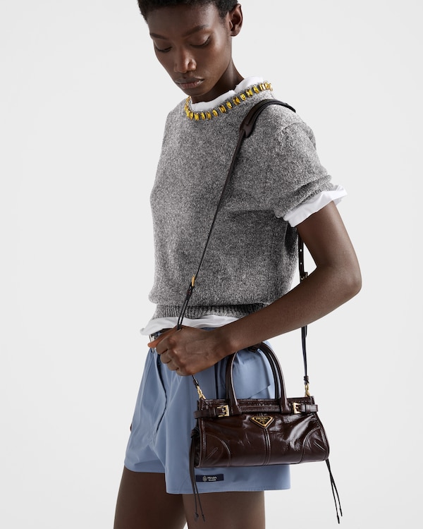 Prada Bonnie leather mini handbag - Dark Brown Prada Bonnie leather mini handbag - Dark Brown