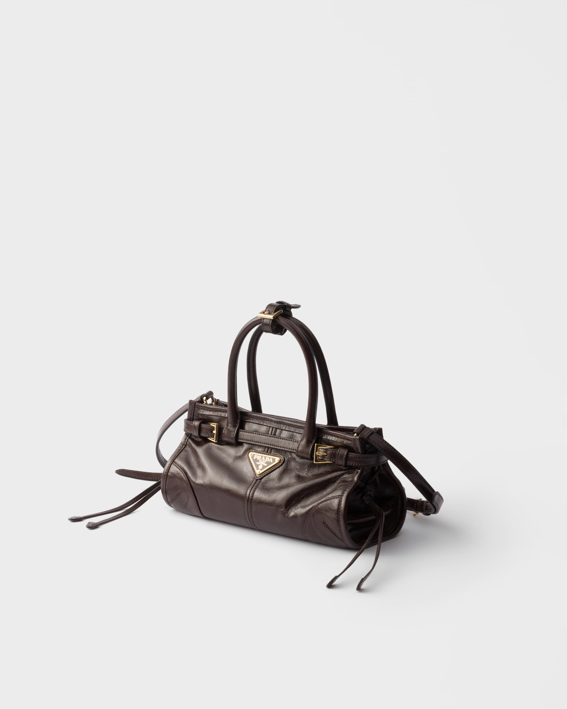 Dark Brown Prada Bonnie leather mini handbag | PRADA - United States
