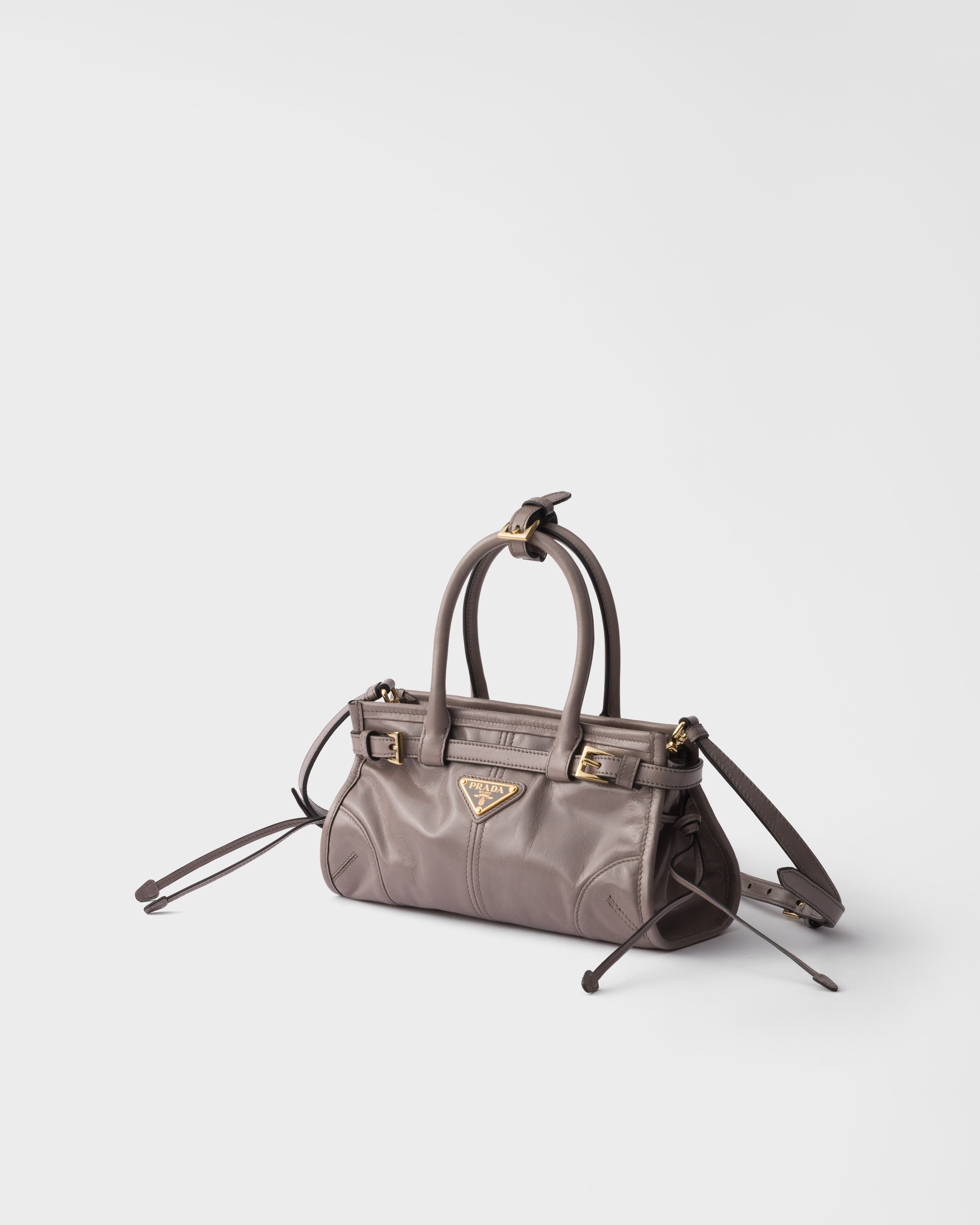Pewter Prada Bonnie Leather Mini Handbag | PRADA - United States