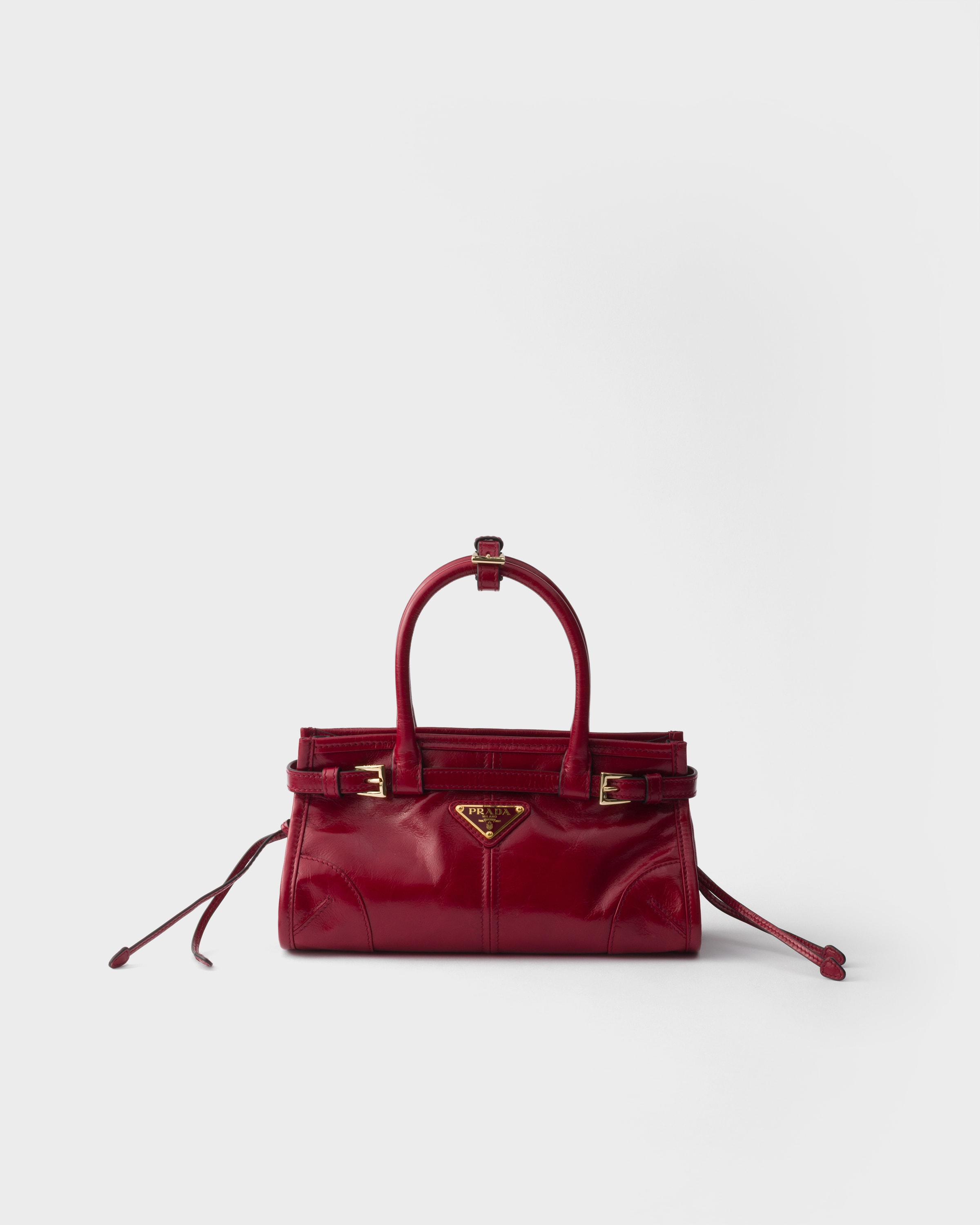 Ruby red Prada Bonnie leather mini handbag | PRADA - Saudi Arabia