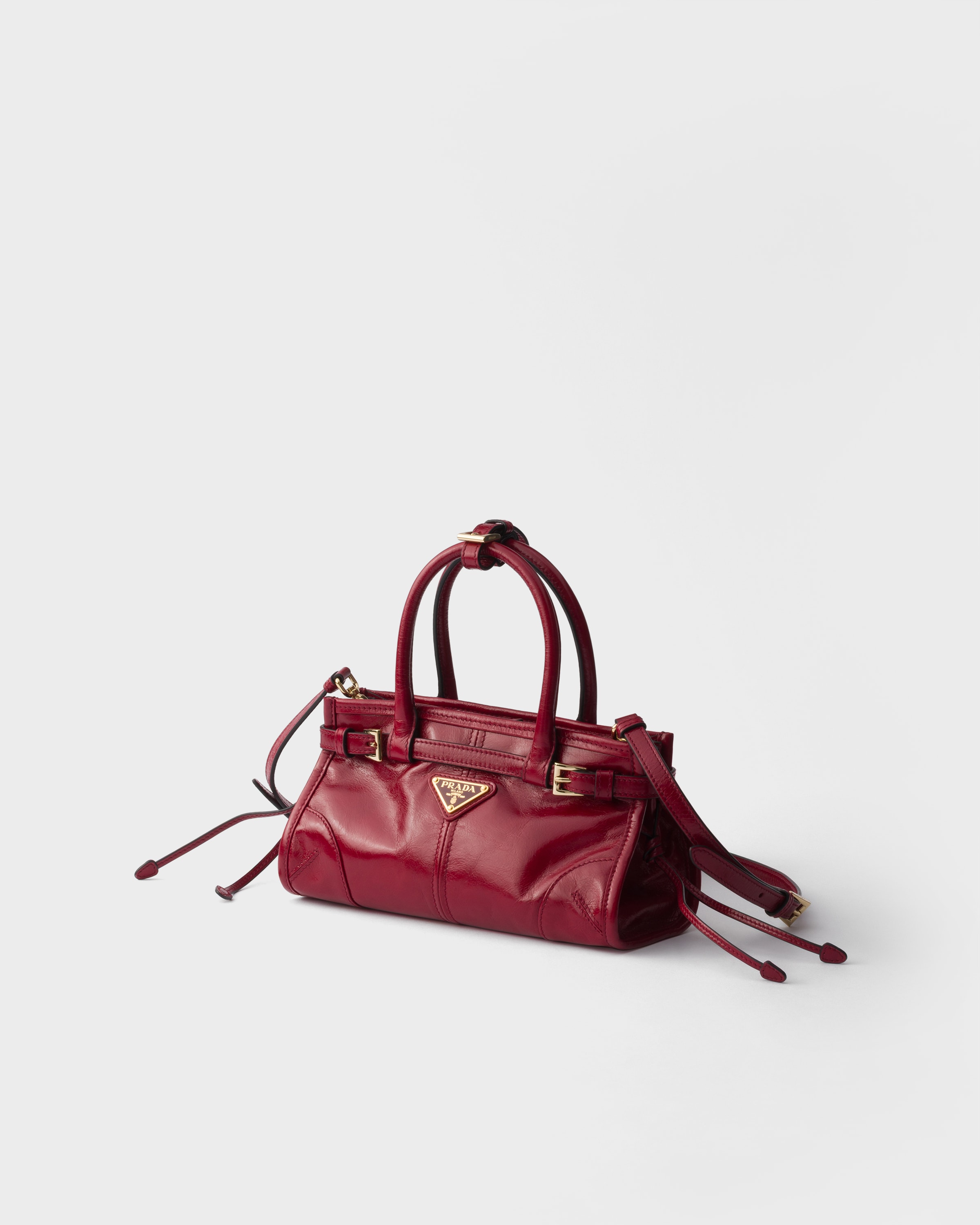 Ruby Red Prada Bonnie Leather Mini Handbag | PRADA - Saudi Arabia