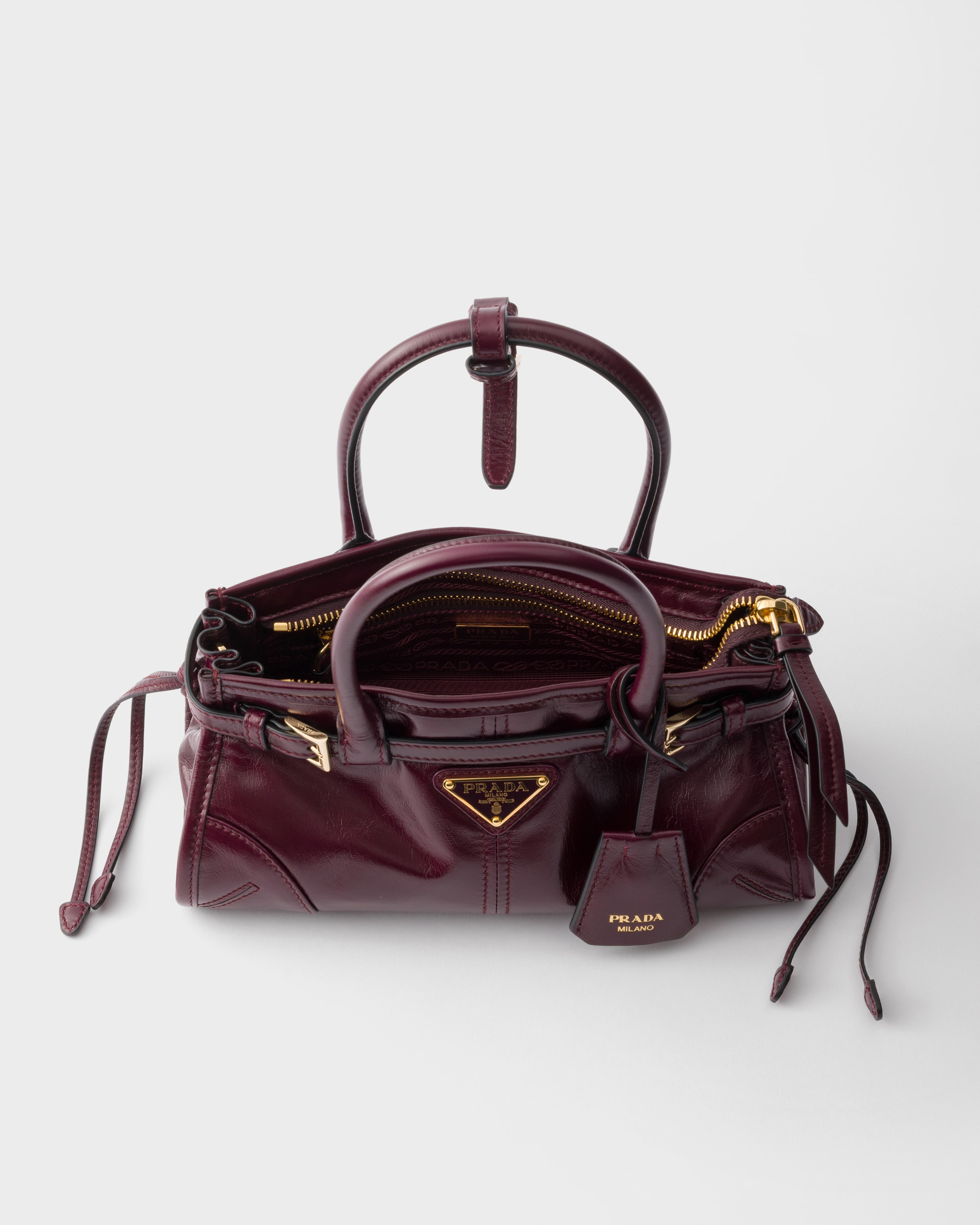 Burgundy Prada Bonnie Leather Mini-bag | PRADA - United States