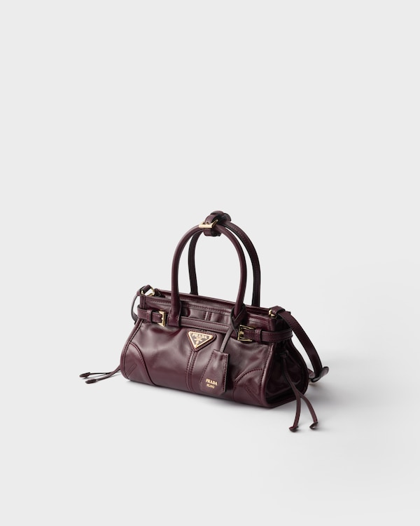 Mini sac Prada Bonnie en cuir - Bordeaux Mini sac Prada Bonnie en cuir - Bordeaux
