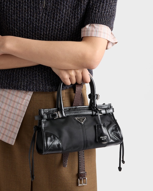 Prada Bonnie small Re-Nylon and leather handbag - Black Prada Bonnie small Re-Nylon and leather handbag - Black