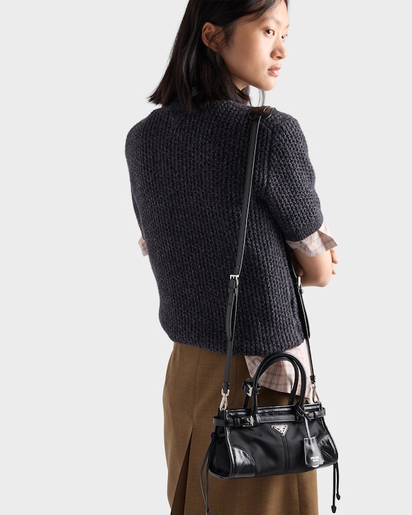 Prada Bonnie small Re-Nylon and leather handbag - Black Prada Bonnie small Re-Nylon and leather handbag - Black