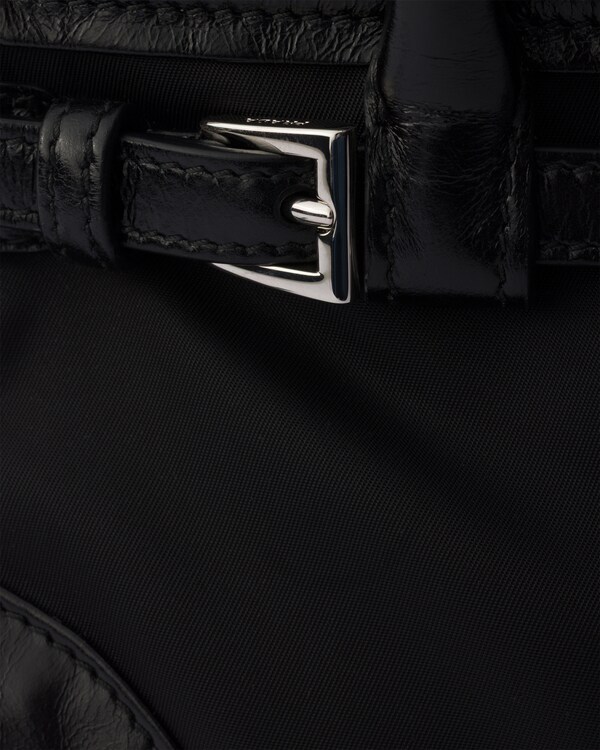 Prada Bonnie small Re-Nylon and leather handbag - Black Prada Bonnie small Re-Nylon and leather handbag - Black