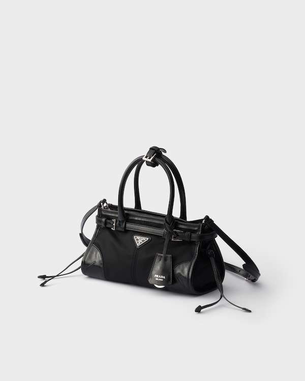 Prada Bonnie small Re-Nylon and leather handbag - Black Prada Bonnie small Re-Nylon and leather handbag - Black