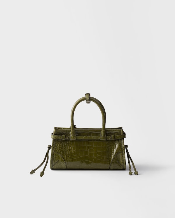 Prada Bonnie small crocodile leather handbag - Olive Green Prada Bonnie small crocodile leather handbag - Olive Green