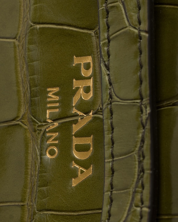 Prada Bonnie small crocodile leather handbag - Olive Green Prada Bonnie small crocodile leather handbag - Olive Green