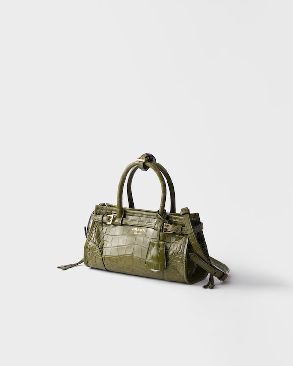 Prada Bonnie small crocodile leather handbag - Olive Green Prada Bonnie small crocodile leather handbag - Olive Green