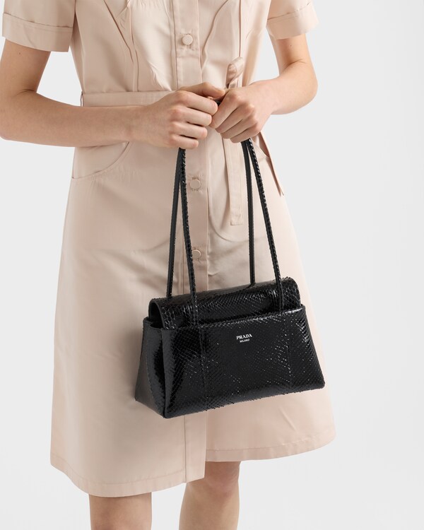 Prada Passage small python leather bag - Black Prada Passage small python leather bag - Black