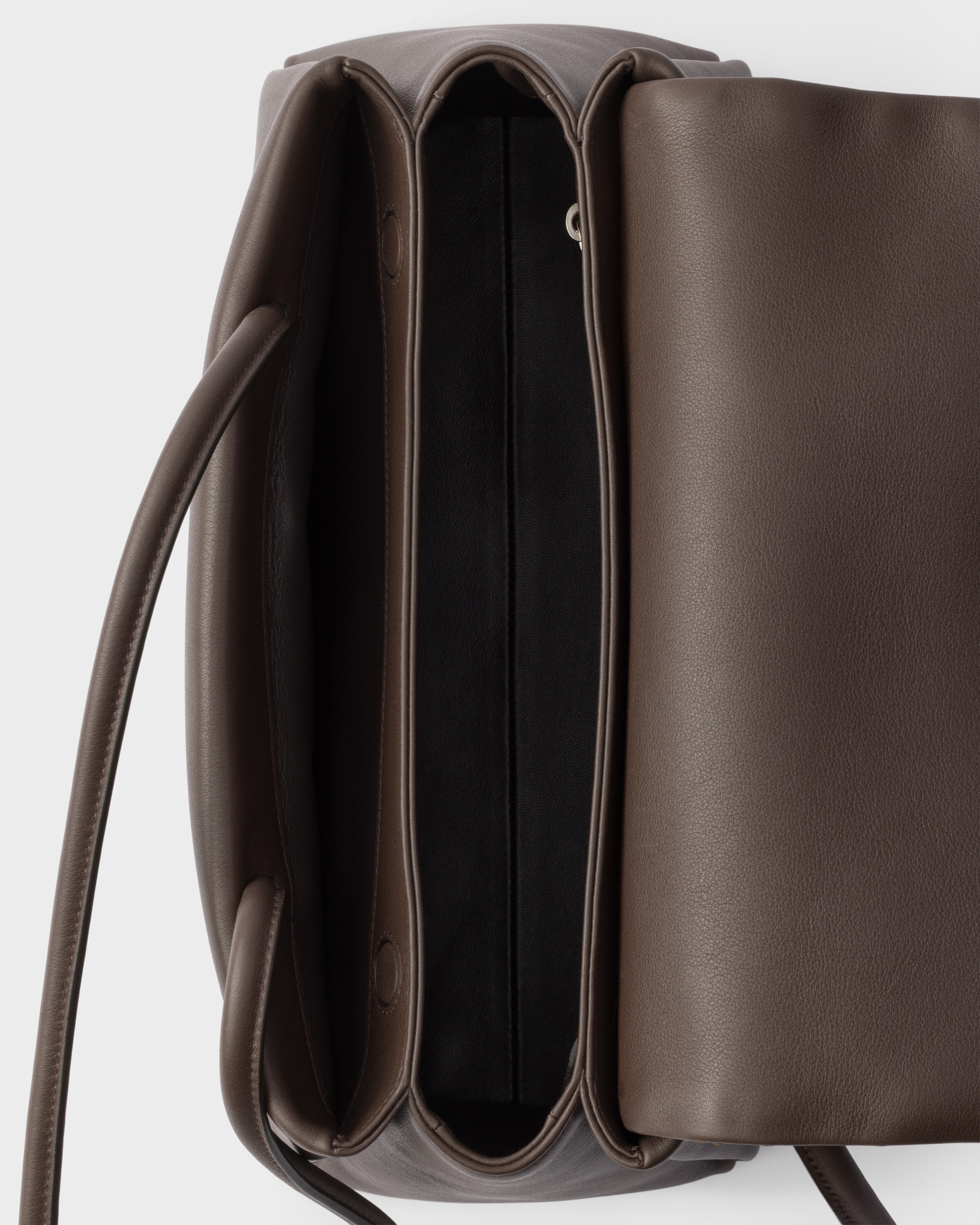 Coffee Prada Passage medium leather bag with Re-Nylon flap | PRADA