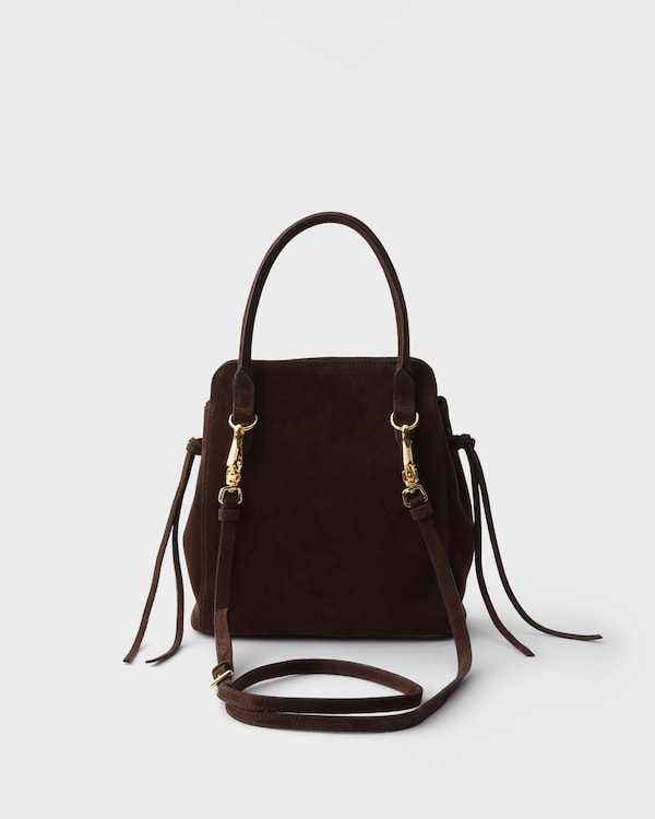 Prada Carry mini suede handbag - Dark Brown Prada Carry mini suede handbag - Dark Brown