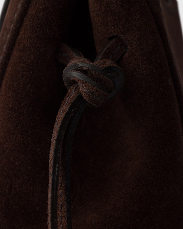 Prada Carry mini suede handbag - Dark Brown Prada Carry mini suede handbag - Dark Brown