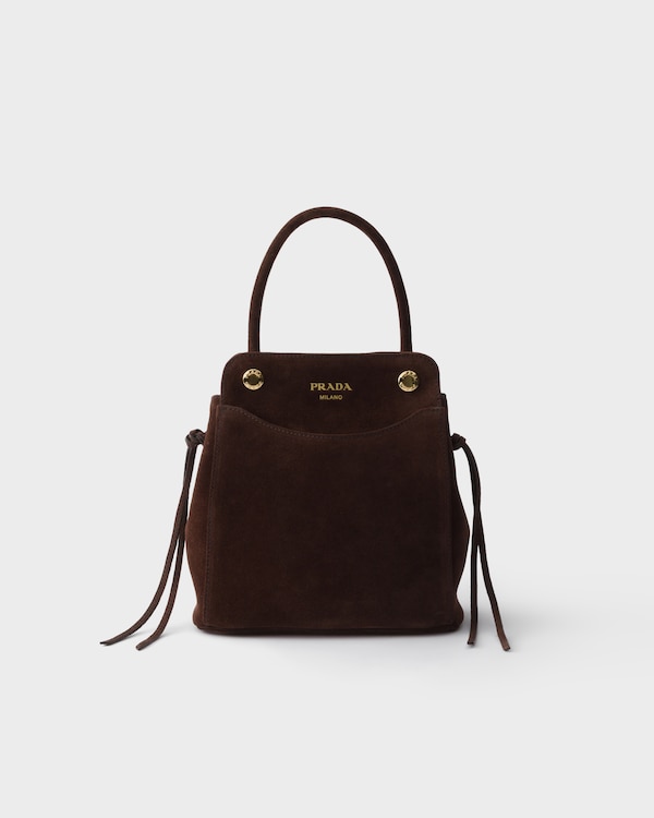 Prada Carry mini suede handbag - Dark Brown Prada Carry mini suede handbag - Dark Brown
