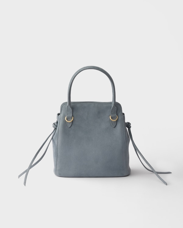 Prada Carry迷你绒面皮革手袋 - 雾霾蓝 Prada Carry迷你绒面皮革手袋 - 雾霾蓝