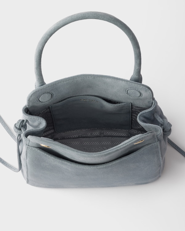 Prada Carry迷你绒面皮革手袋 - 雾霾蓝 Prada Carry迷你绒面皮革手袋 - 雾霾蓝