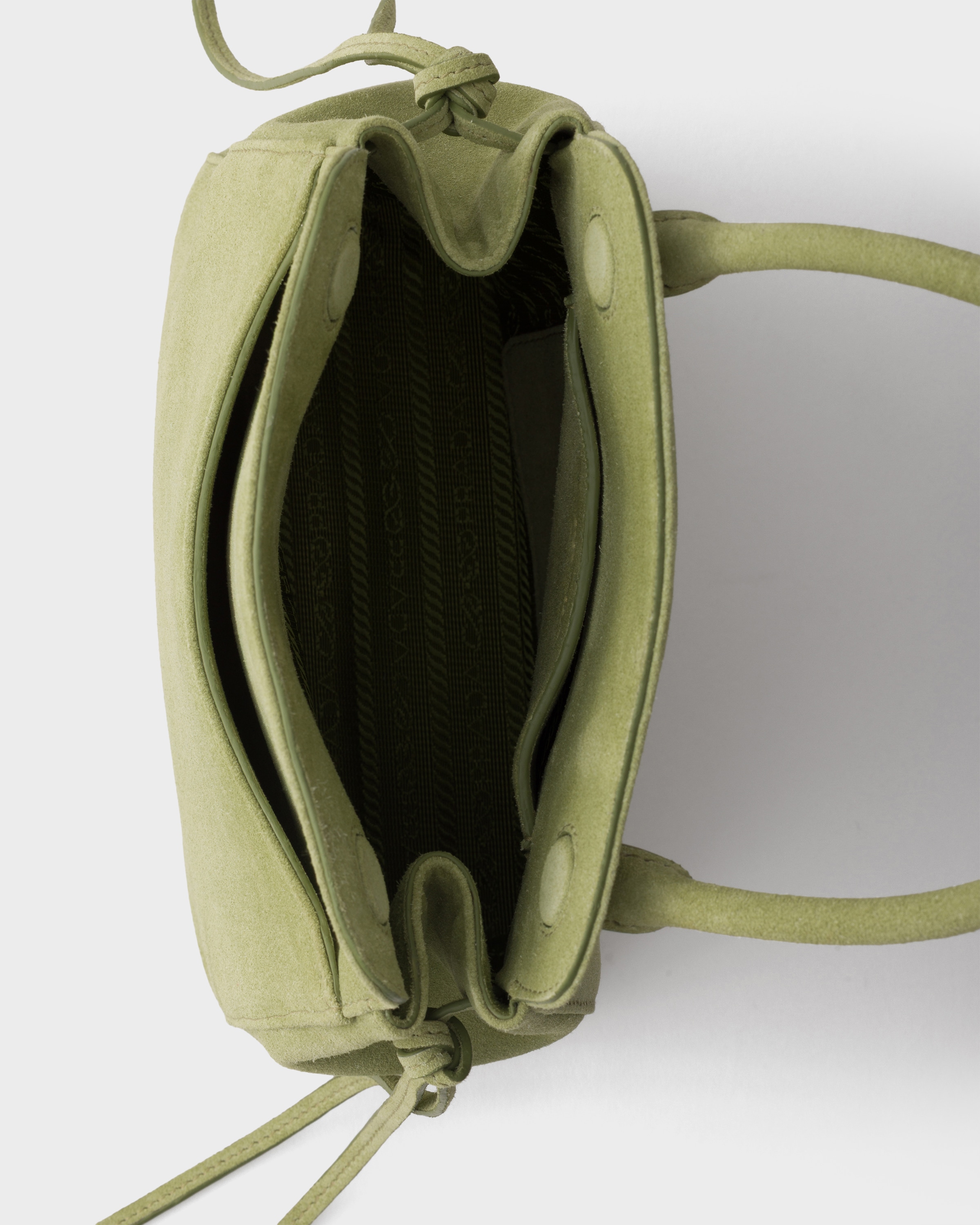 Agave Prada Carry Mini Suede Handbag | PRADA - United States