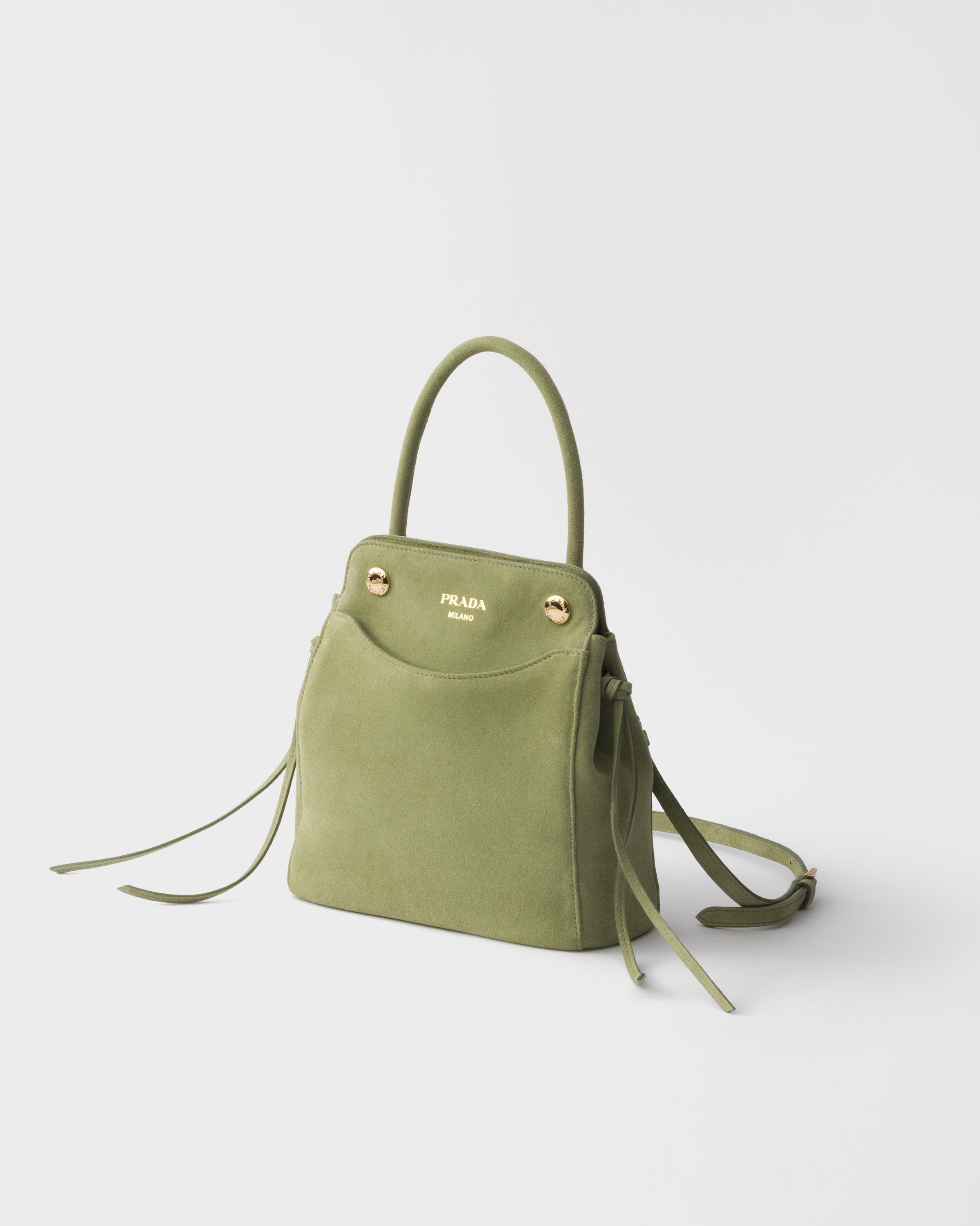 Agave Prada Carry Mini Suede Handbag | PRADA - United States